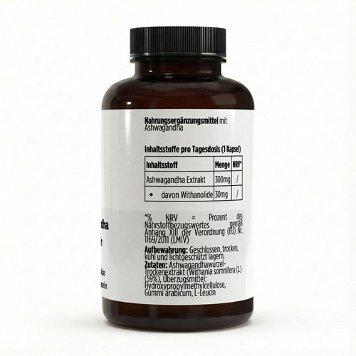 Ashwagandha (10% Withanolide) – 90 Vegan Capsules | Pure Natura