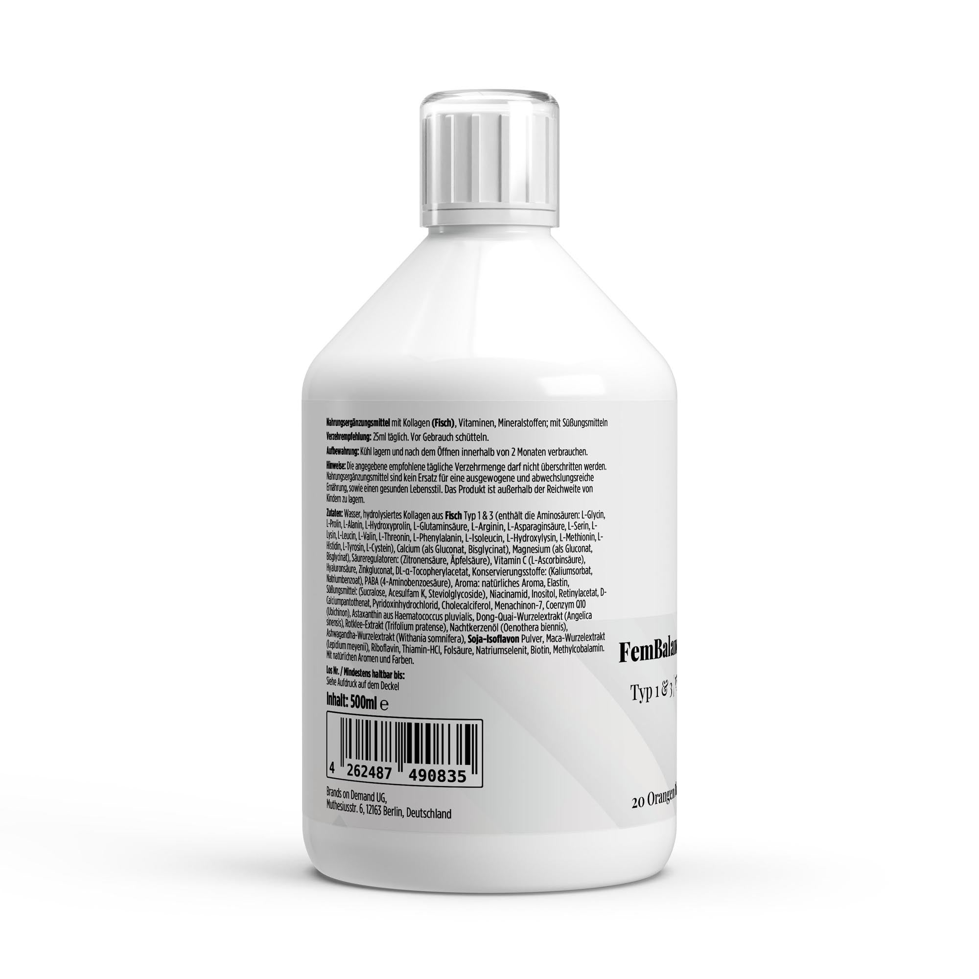 FemBalance Kollagen Shots – Orange, 500ml (20 shots) | Pure Natura