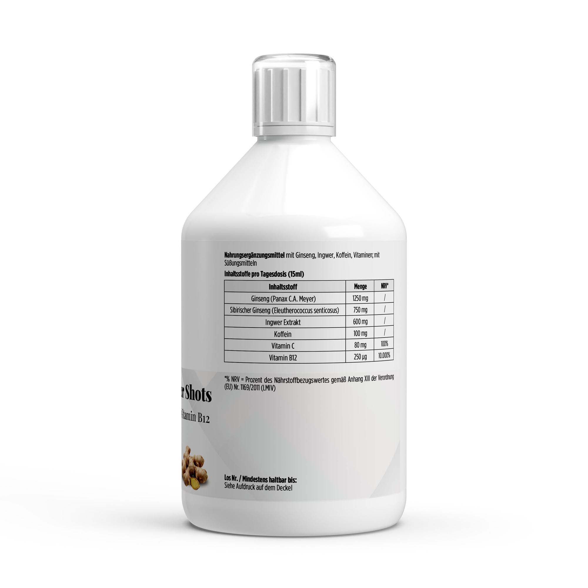 Ginseng Power PLUS+ Shots – Ginger, 500ml (33 shots) | Pure Natura