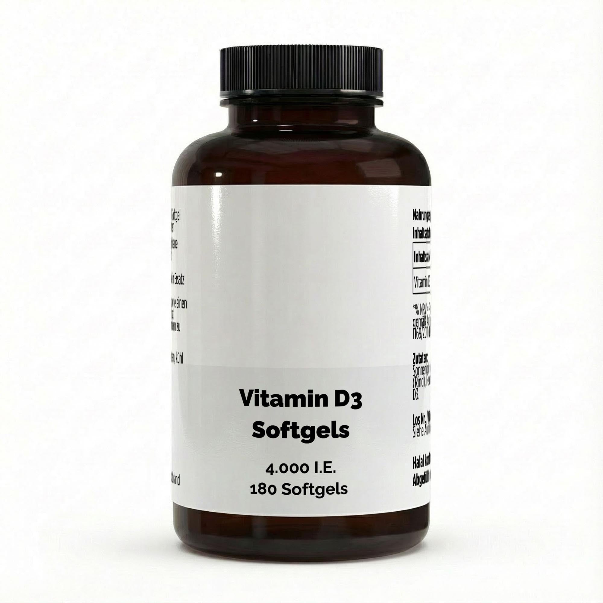 Vitamin D3 4000 IU – 180 Softgels | Pure Natura
