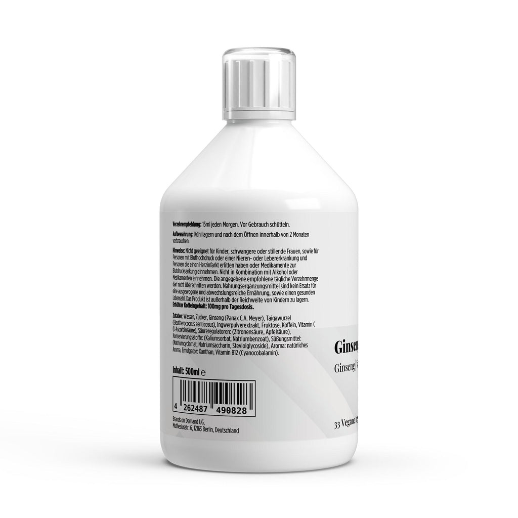 Ginseng Power PLUS+ Shots – Ginger, 500ml (33 shots) | Pure Natura