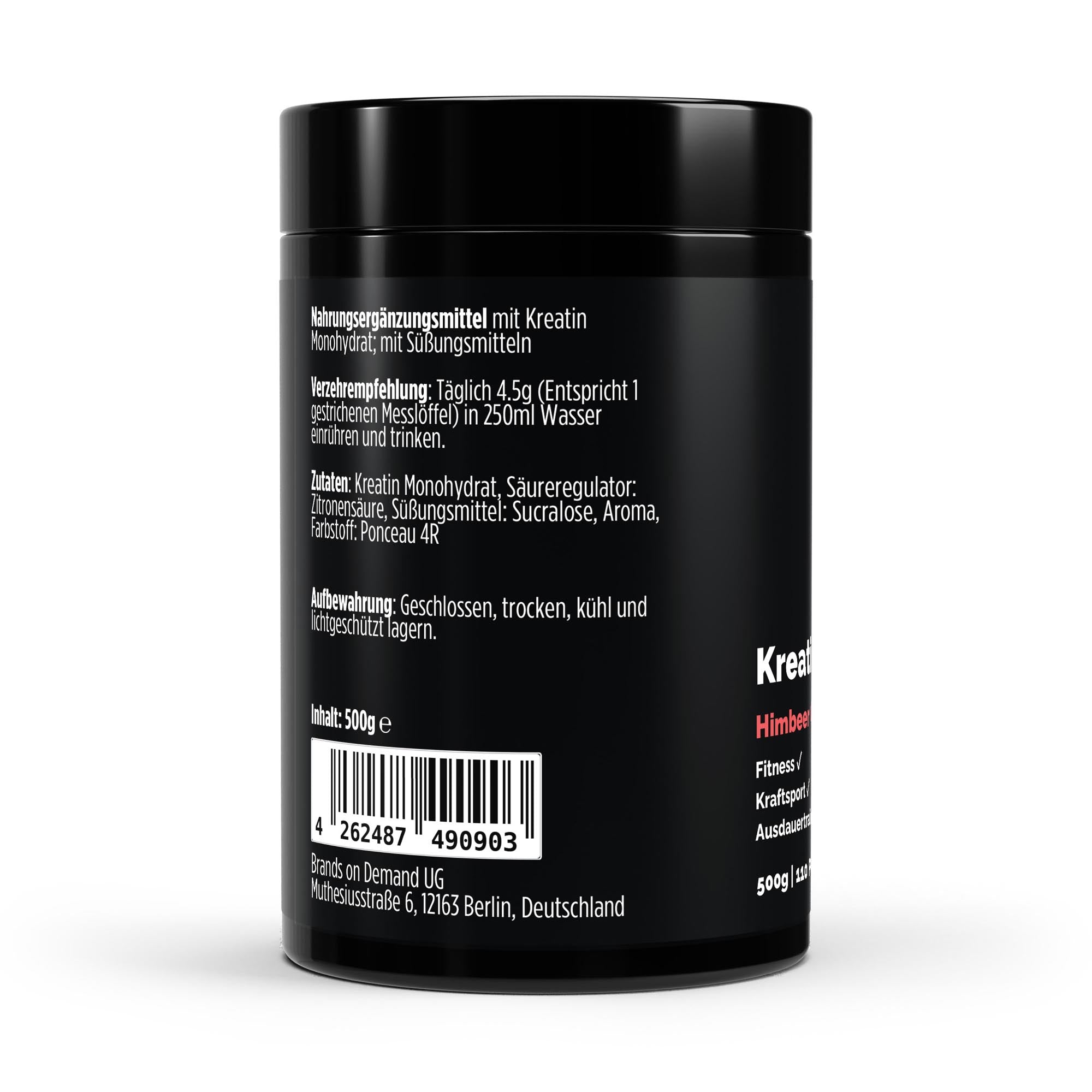 Creatine Monohydrate – Raspberry, 500g | Pure Natura
