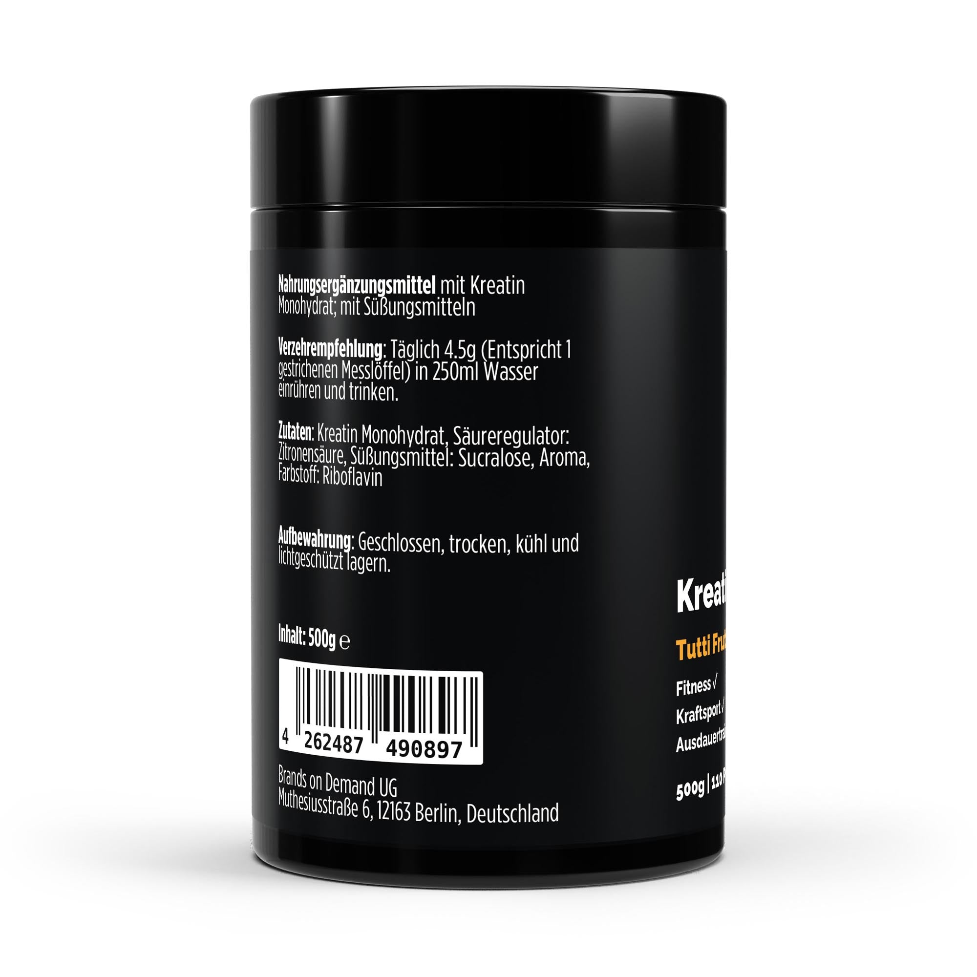 Creatine Monohydrate – Tutti Frutti, 500g | Pure Natura