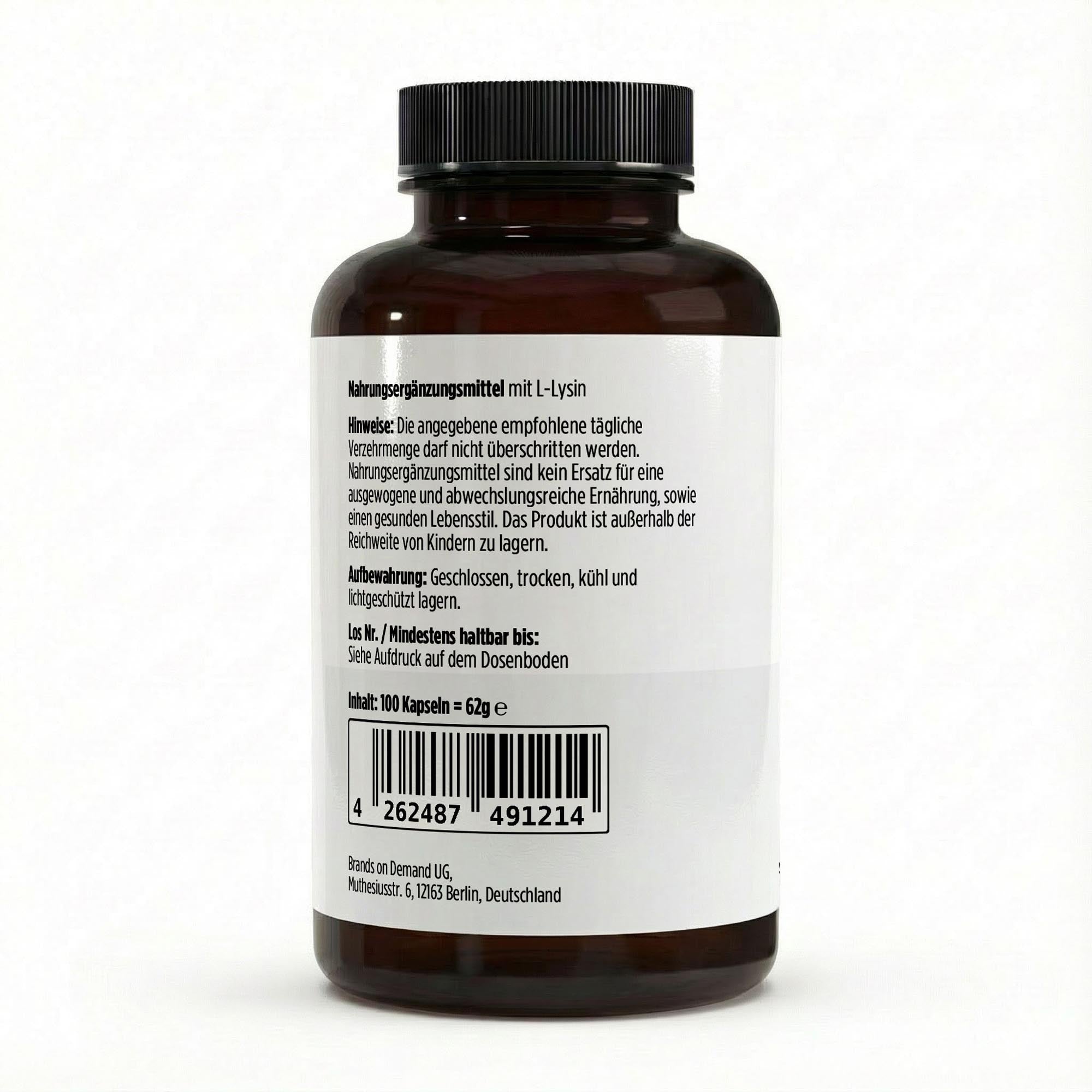 L-Lysine – 100 Vegan Capsules | Pure Natura