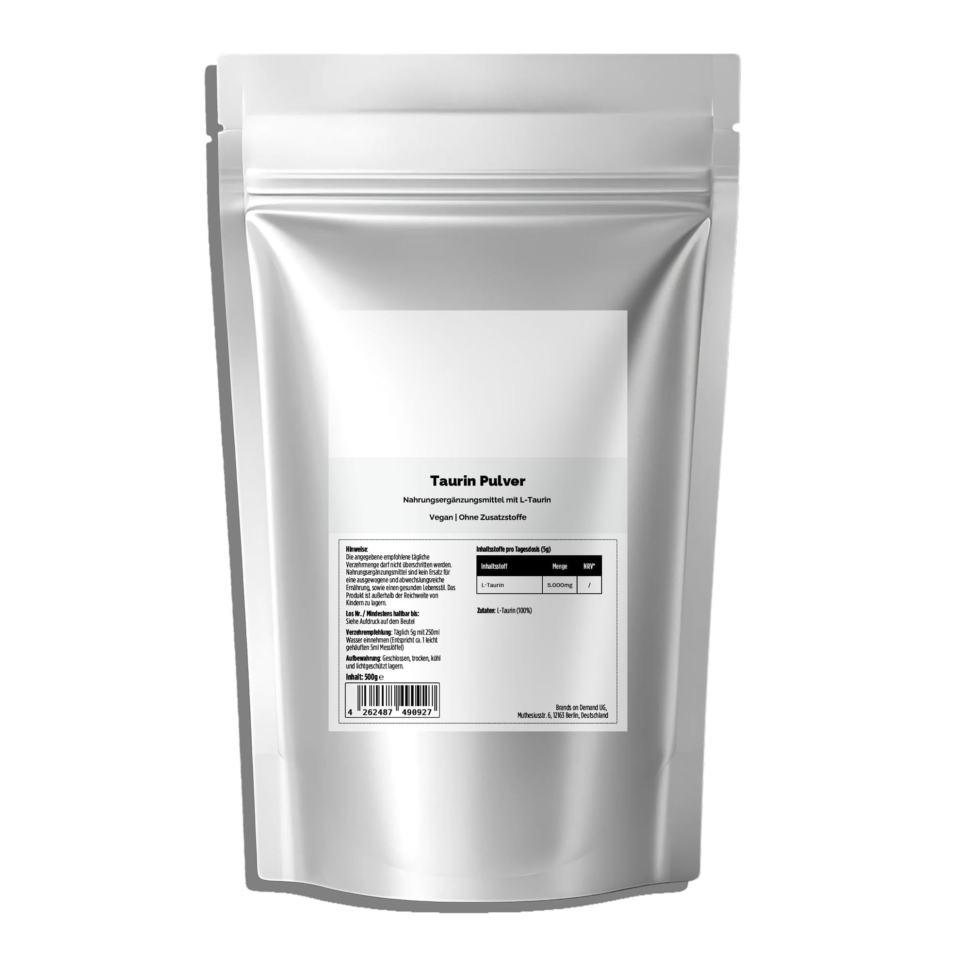 Taurine Powder – Neutral, 500g | Pure Natura