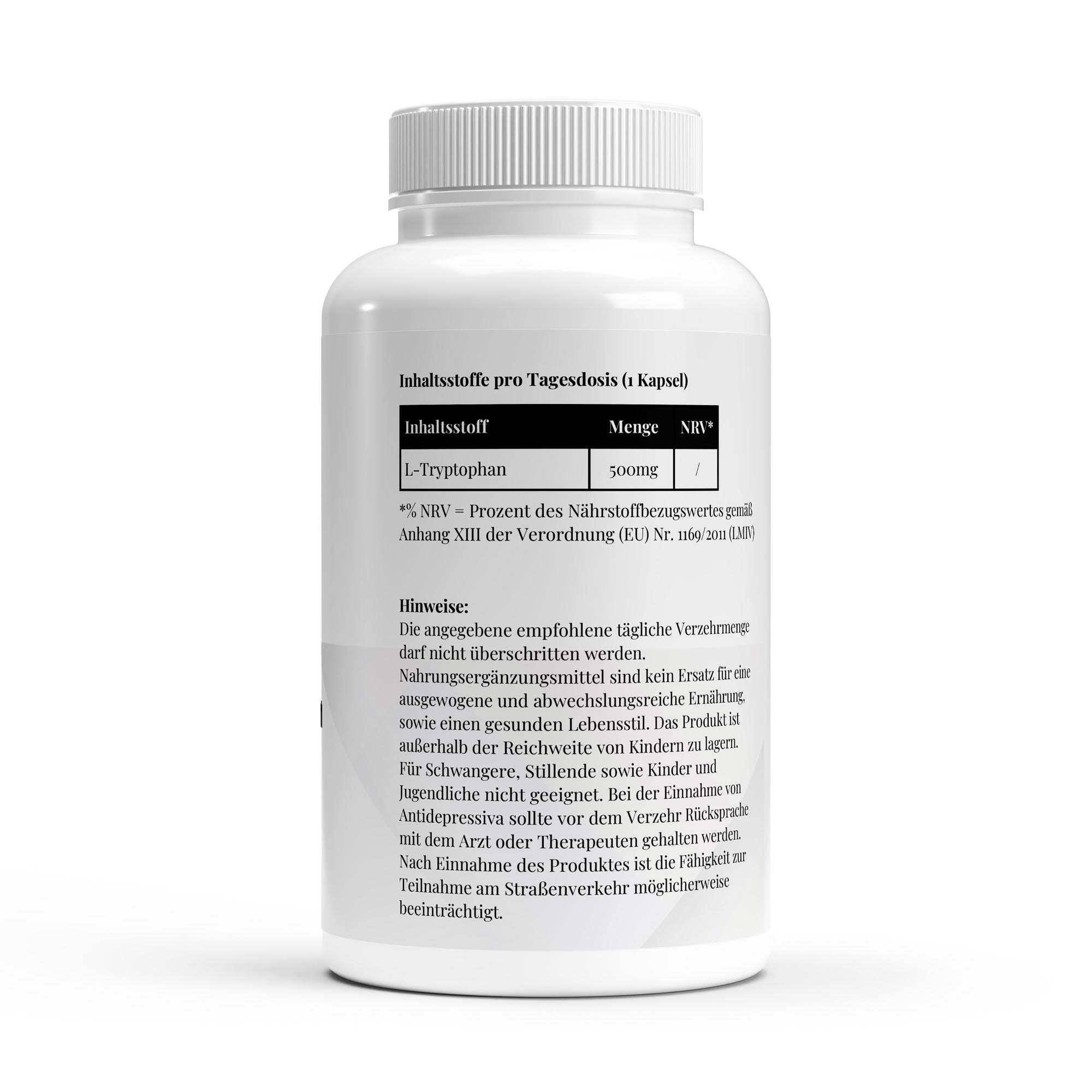 L-Tryptophan 500mg – 90 Vegan Capsules | Pure Natura