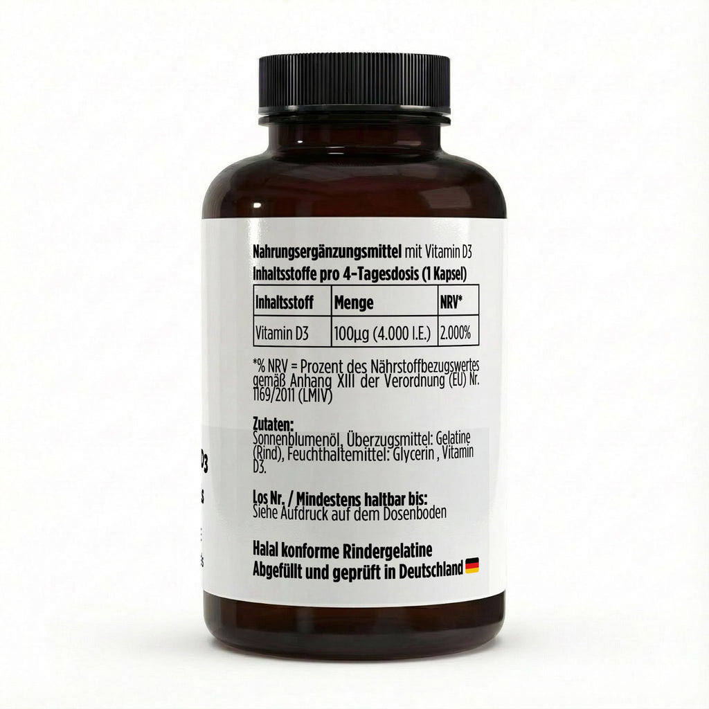 Vitamin D3 4000 IU – 180 Softgels | Pure Natura