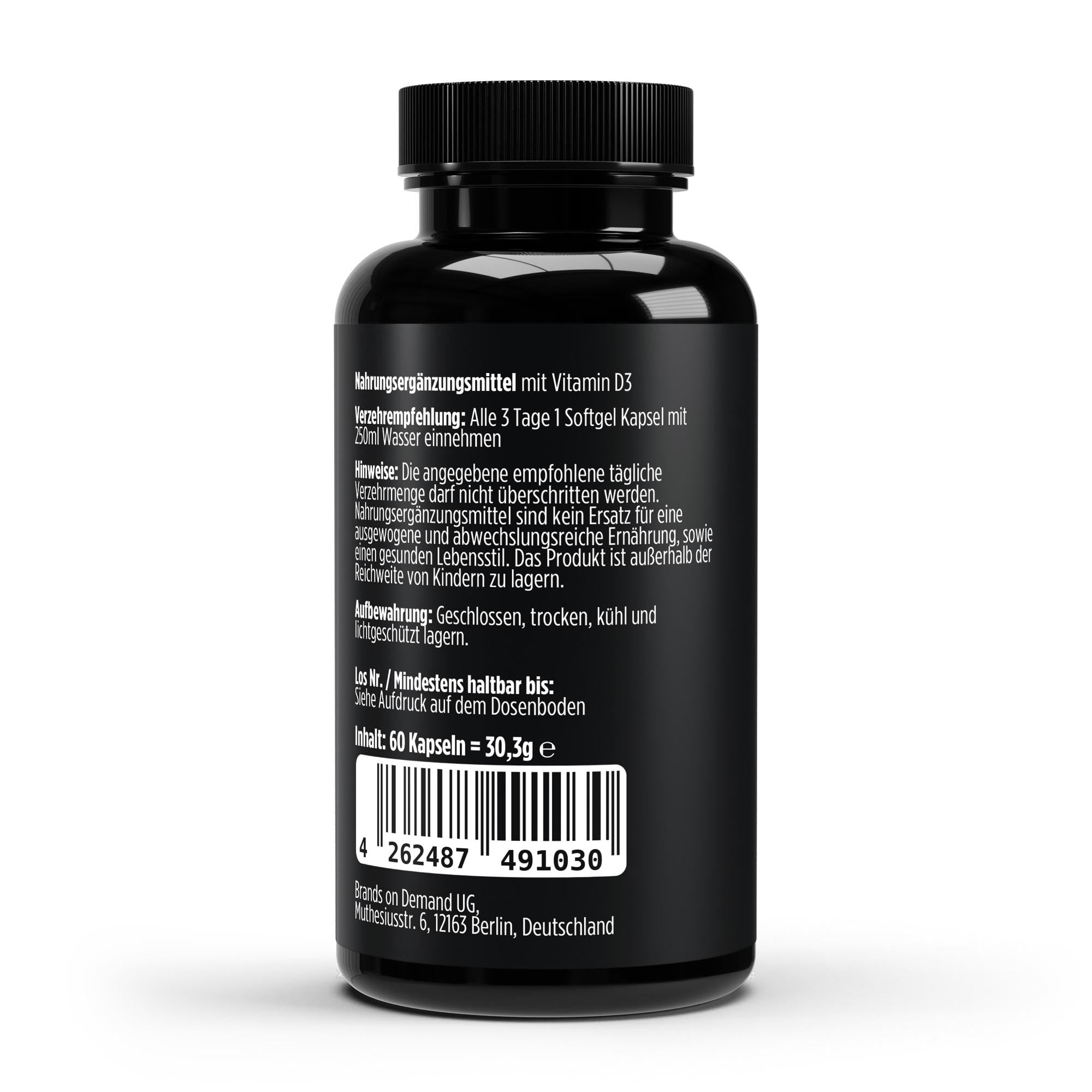 Vitamin D3 3,000 I.U. – 60 Vegan Softgels | Pure Natura