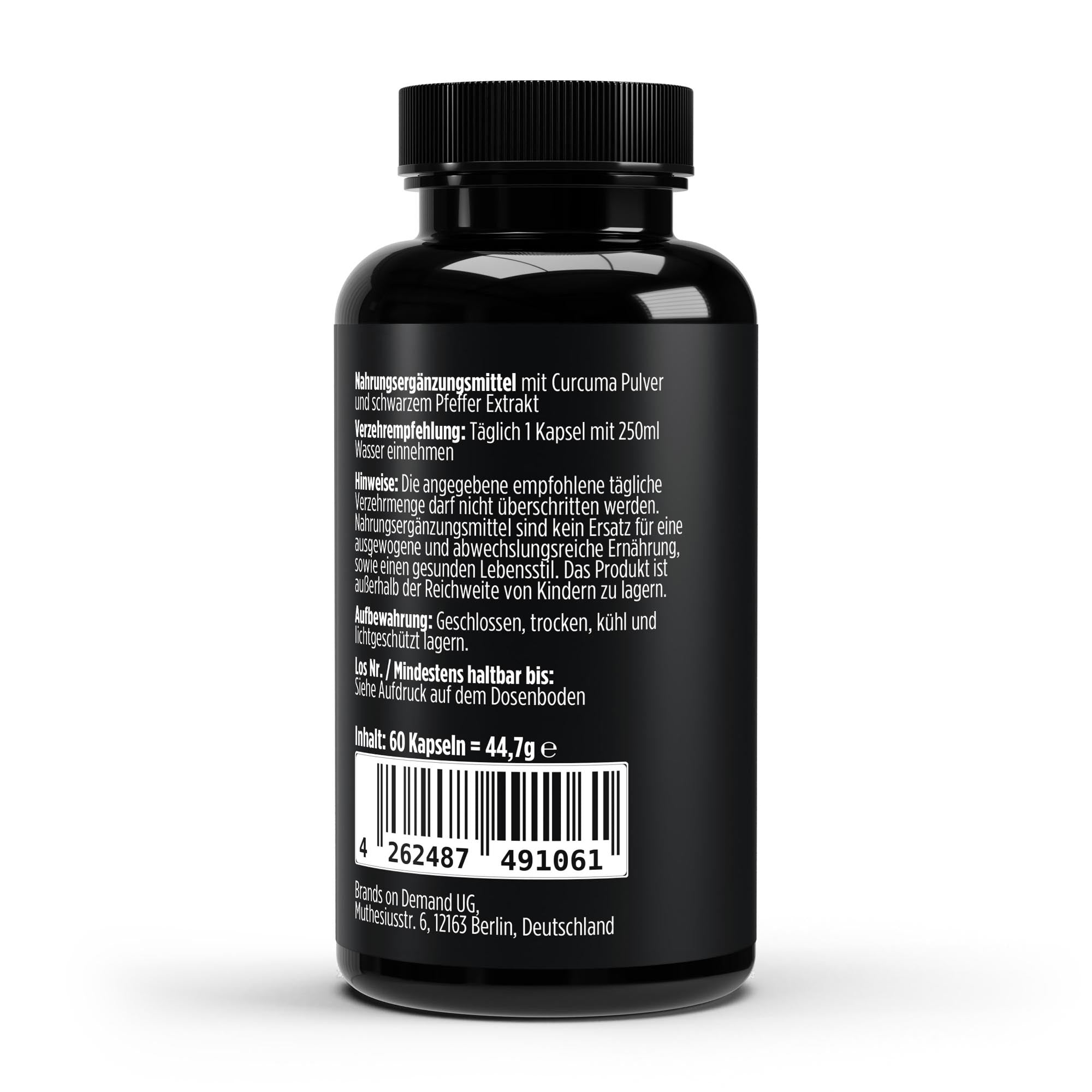 Turmeric + Piperine – 60 Vegan Capsules | Pure Natura